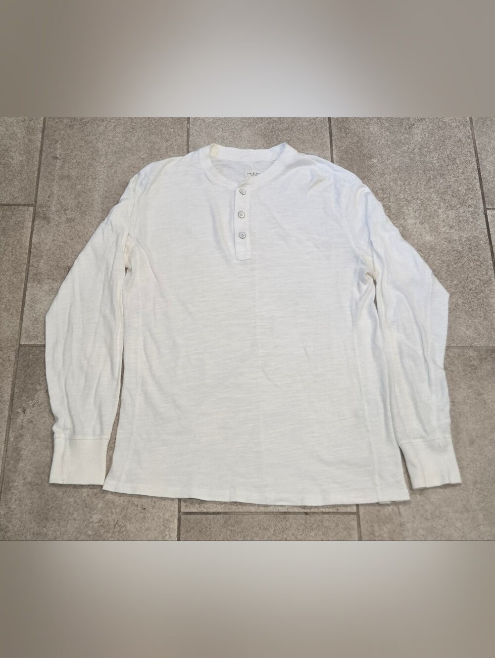 Rag & Bone New York Men's Medium Classic Slub Cotton Henley Shirt Long Sleeve M